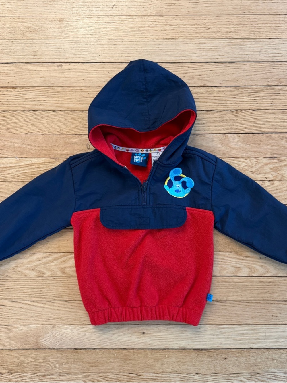 Rare Vintage 1999 Nickelodeon Blues Clues Viacom Half Zip Nylon & Sherpa Jacket